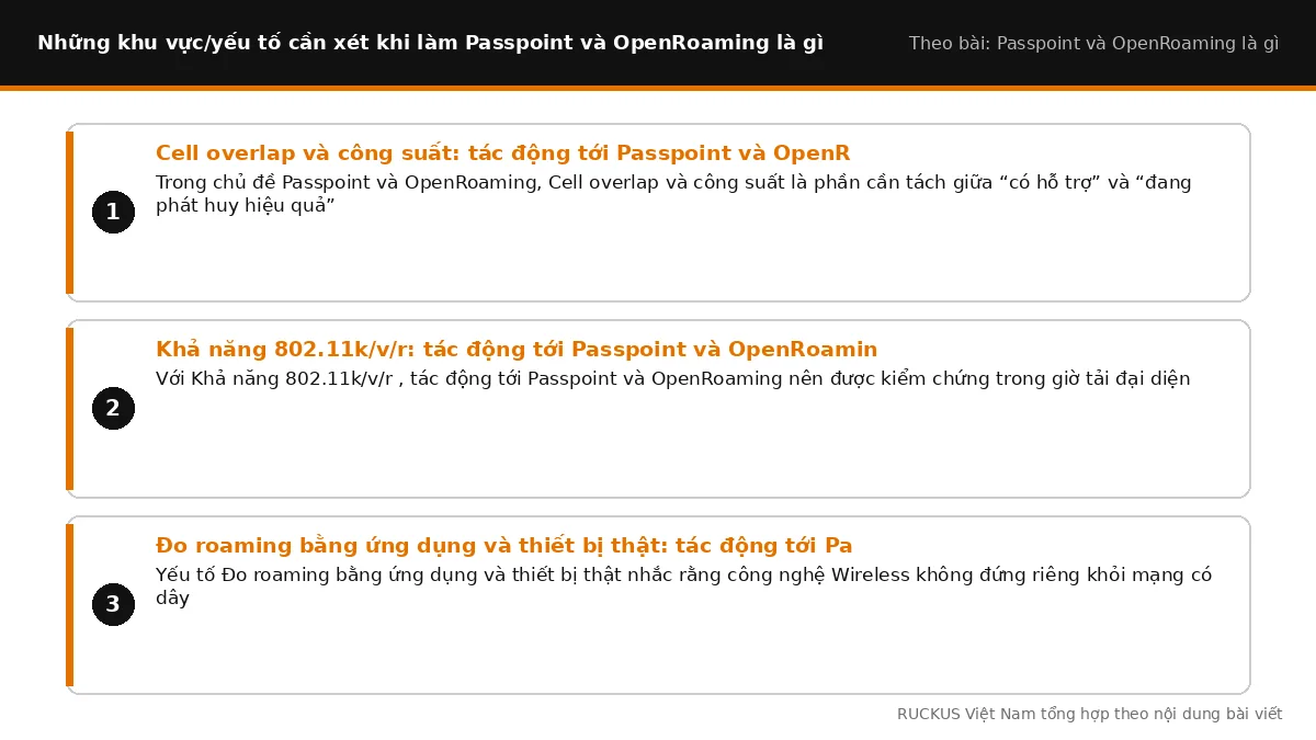 Các yếu tố cần xét khi làm Passpoint và OpenRoaming là gì: Cell overlap và công suất: tác động tới Passpoint và OpenRoam