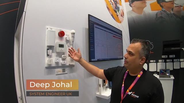Video demo IoT RUCKUS cho trường học tại BETT 2024: cảm biến cửa, ngập nước, chất lượng không khí